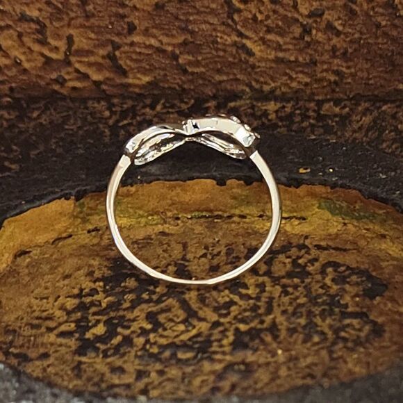 Women's Dainty Infinity Promise Ring - Paved Gem Infinity Engagement Ring - Picture 5 of 6